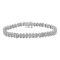 925 sterling silver tennis bracelet with round diamond stones in a line