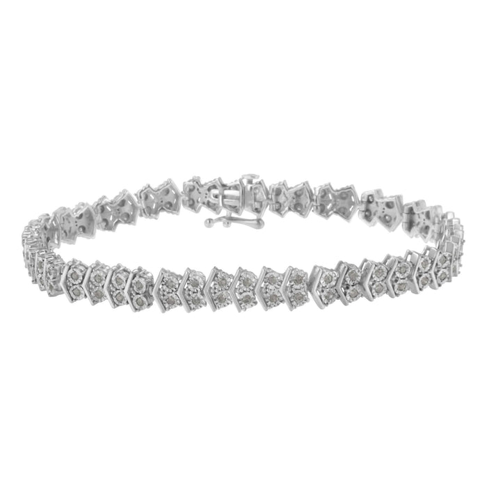 .925 Sterling Silver 1.0 cttw Diamond 