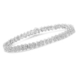 .925 Sterling Silver 1.0 Cttw Chevron 2 Stone Arrow Link Tennis Bracelet (I-J Color, I3 Clarity) - 7”-3 thumbnail 4