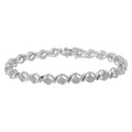 925 sterling silver cluster bracelet with 1 ct round diamond stones