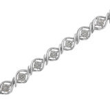 Sterling Silver Diamond Cluster Link Bracelet (1 cttw, I-J Color, I2-I3 Clarity)-4 thumbnail 5