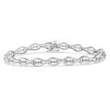 Sterling Silver Diamond Link Bracelet (0.5 cttw, I-J Color, I3 Clarity)-0 thumbnail 1