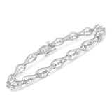 Sterling Silver Diamond Link Bracelet (0.5 cttw, I-J Color, I3 Clarity)-3 thumbnail 4
