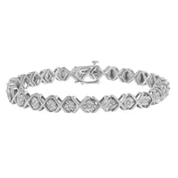 .925 Sterling Silver 1/10 cttw Miracle-Set Round-Cut Diamond 