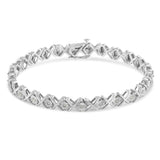 .925 Sterling Silver 1/10 cttw Miracle-Set Round-Cut Diamond 
