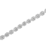 .925 Sterling Silver 1/10 cttw Miracle-Set Round-Cut Diamond 