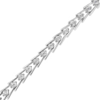 .925 Sterling Silver Diamond Miracle-Set Double Swoosh Milgrain Style Tennis Bracelet (1/2 cttw, I-J Color, I3 Clarity) - Size 7.75