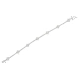 .925 Sterling Silver 1.0 cttw Miracle-Set Diamond Floral Station Tennis Bracelet (I-J Color, I3 Clarity) - 7-1/2