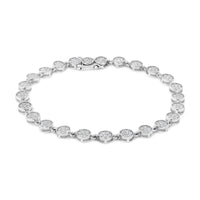 .925 Sterling Silver 2.0 Cttw Round Diamond Link Bracelet (G-H Color, I1-I2 Clarity) - 7.25