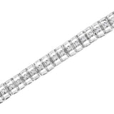 .925 Sterling Silver 1/10 Cttw Diamond Double-Link 7