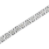 .925 Sterling Silver 1.0 cttw Miracle-Set Diamond Tennis Bracelet (I-J Color, I3 Clarity) - 7.25