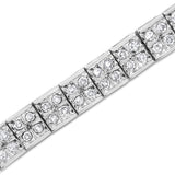 .925 Sterling Silver 2 Cttw Prong Set Round-Cut Diamond 4 Stone Box Link Bracelet (I-J Color, I3 Clarity) - 7.25