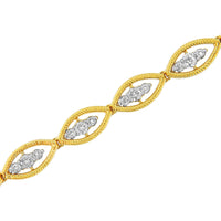 10K Yellow Gold Plated .925 Sterling Silver 1 cttw Prong Set Round-Cut Diamond Link Bracelet (J-K Color, I1-I2 Clarity) - 7.25