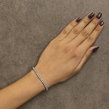 .925 Sterling Silver Lab Grown Diamond Illusion-Set Miracle Plate Tennis Bracelet - 7.25