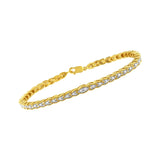 10K Yellow Gold Plated .925 Sterling Silver 1 cttw Prong-Set Diamond Pear Shape Link Bracelet (I-J Color, I1-I2 Clarity) - 7.25