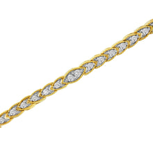 10K Yellow Gold Plated .925 Sterling Silver 1 cttw Prong-Set Diamond Pear Shape Link Bracelet (I-J Color, I1-I2 Clarity) - 7.25"-4