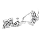.925 Sterling Silver 1 cttw Miracle-Set Diamond 4 Leaf Clover Link Bracelet (I-J Clarity, I3 Color) - Size 7.25