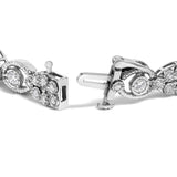 10K White Gold 2.0 Cttw Diamond Milgrain Cluster Link Bracelet-1 thumbnail 2