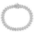 .925 Sterling Silver 2.00 Cttw Miracle Set Diamond Laurel Wreath Link Bracelet (I-J color, I3 clarity) - 7.25"-0