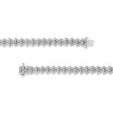 .925 Sterling Silver 2.00 Cttw Miracle Set Diamond Laurel Wreath Link Bracelet (I-J color, I3 clarity) - 7.25