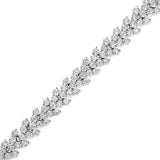 .925 Sterling Silver 2.00 Cttw Miracle Set Diamond Laurel Wreath Link Bracelet (I-J color, I3 clarity) - 7.25