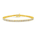 14K Yellow Gold Plated .925 Sterling Silver 3.0 Cttw Miracle-Set Diamond Tennis Bracelet (L-M Color, I2-I3 Clarity) - 7.25"-0
