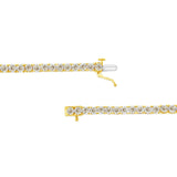 14K Yellow Gold Plated .925 Sterling Silver 3.0 Cttw Miracle-Set Diamond Tennis Bracelet (L-M Color, I2-I3 Clarity) - 7.25
