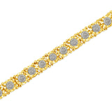 14K Yellow Gold Plated .925 Sterling Silver 3.0 Cttw Miracle-Set Diamond Tennis Bracelet (L-M Color, I2-I3 Clarity) - 7.25