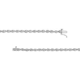 .925 Sterling Silver 1/10 Cttw Round-Cut Diamond Pear Link 7.25