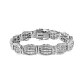 925 sterling silver tennis bracelet with prong-set round diamond stones
