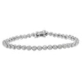 .925 Sterling Silver 1/2 Cttw Miracle Set Round Diamond Bezel Design Link Bracelet (I-J Color, I2-I3 Clarity) - 7.25"-0