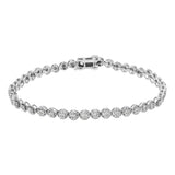.925 Sterling Silver 1/2 Cttw Miracle Set Round Diamond Bezel Design Link Bracelet (I-J Color, I2-I3 Clarity) - 7.25
