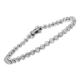 .925 Sterling Silver 1/2 Cttw Miracle Set Round Diamond Bezel Design Link Bracelet (I-J Color, I2-I3 Clarity) - 7.25