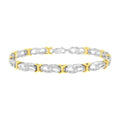 10K yellow gold bracelet with infinity and X links set with diamond stones
