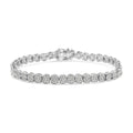 .925 Sterling Silver 2.0 Cttw Diamond Cluster Link Bracelet (I-J Color, I2-I3 Clarity) - Size 7.25"-0