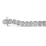 .925 Sterling Silver 2.0 Cttw Diamond Cluster Link Bracelet (I-J Color, I2-I3 Clarity) - Size 7.25