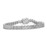 .925 Sterling Silver 2.0 Cttw Diamond Cluster Link Bracelet (I-J Color, I2-I3 Clarity) - Size 7.25