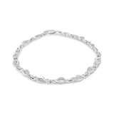 925 sterling silver spiral link bracelet with prong-set diamond accent stones thumbnail 1