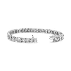 .925 Sterling Silver 1/4 Cttw Diamond Link Bracelet (I-J Color, I2-I3 Clarity) - Size 7.25