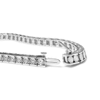 .925 Sterling Silver 1/4 Cttw Miracle Set Diamond and Bead Link 7.25