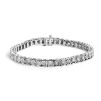 .925 Sterling Silver Miracle Set Diamond Accent Classic Tennis Bracelet (I-J Color, I2-I3 Clarity) - 7.25
