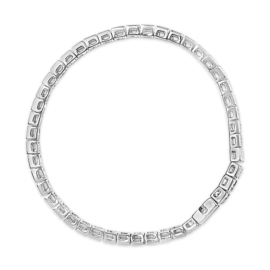 .925 Sterling Silver Miracle Set Diamond Accent Classic Tennis Bracelet (I-J Color, I2-I3 Clarity) - 7.25