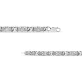 .925 Sterling Silver 1/10 Cttw Diamond Miracle Set 3 Stone Link Bracelet (I-J Color, I2-I3 Quality) - 7.25