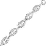 14K White Gold 1 1/2 Cttw Round Diamond Set Link Bracelet (I-J Color, I1-I2 Clarity) - 7