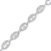 14K White Gold 1 1/2 Cttw Round Diamond Set Link Bracelet (I-J Color, I1-I2 Clarity) - 7