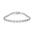925 sterling silver infinity bracelet with round diamond stones