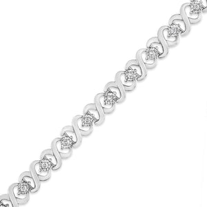 .925 Sterling Silver 1/3 Cttw Miracle Plate Round-Cut Diamond Infinity Link Bracelet  (I-J Color, I3 Clarity)  - Size 7.25