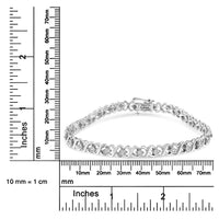 .925 Sterling Silver 1/3 Cttw Miracle Plate Round-Cut Diamond Infinity Link Bracelet  (I-J Color, I3 Clarity)  - Size 7.25