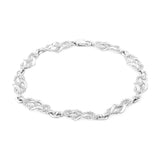 .925 Sterling Silver Prong Set Diamond Accent Infinity Weave Link 7.25