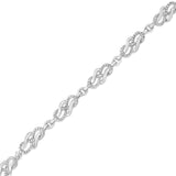 .925 Sterling Silver Prong Set Diamond Accent Infinity Weave Link 7.25